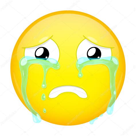 Sad Crying Emoji Bad Emotion Weeping Emoticon Vector Illustration
