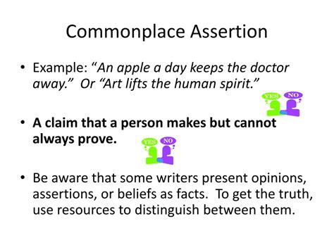 Ppt Opinions And Commonplace Assertions Vs Facts Powerpoint Presentation Id 2658744