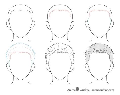 How To Draw Anime Hair Male Step By Step ~ Anime Hairstyles Male How To Draw Anime Male Hair