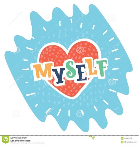 Love Myself Pin Stock Vector Illustration Of Personality 116363315