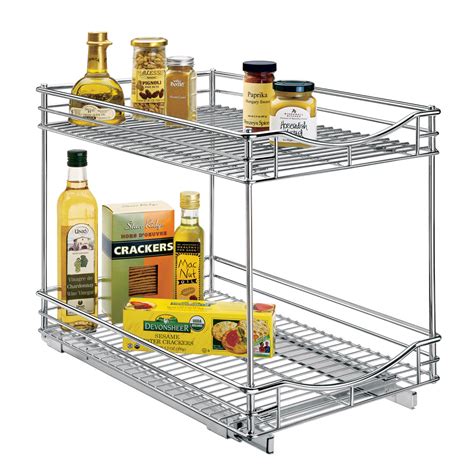 The lynk professional roll out is the best option to do what a kitchen organizer should: Two-Tier Sliding Cabinet Organizer - 14 Inch in Pull Out ...