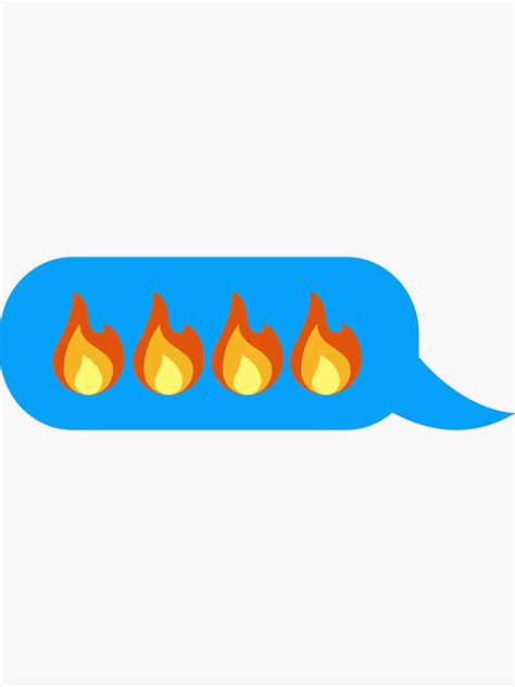 Flame Emoji Text Sticker For Sale By Franjosam Redbubble