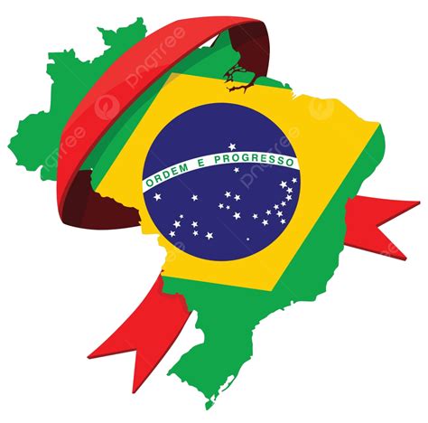 Brazil Map With Ribbon Competition Style Sign Vector Competition