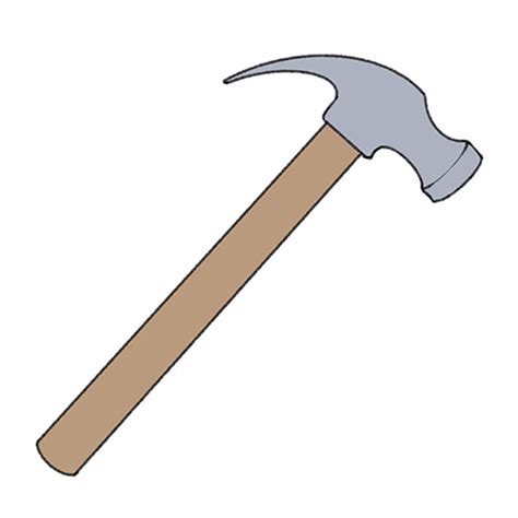 How To Draw A Hammer Easy Drawing Tutorial For Kids