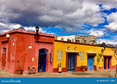 Colorful Colonial Houses Oaxaca Mexico Stock Image Image Of Town