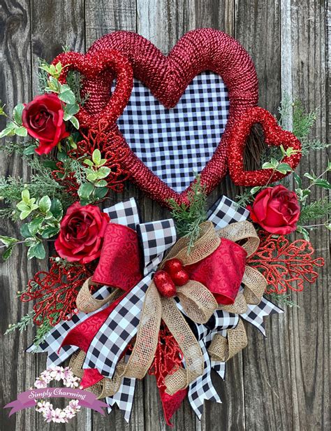 Grapevine Valentine Wreath Heart Wreath Red Wreath Burlap Wreath