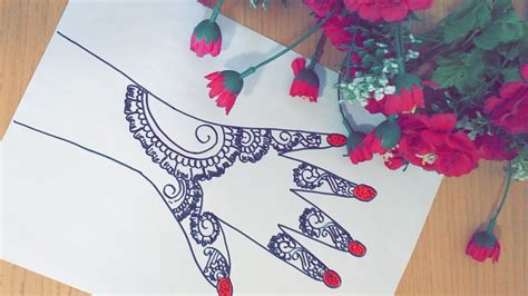 Easy Mehndi Design Beautiful And Simple Mehndi Drawing On Paper