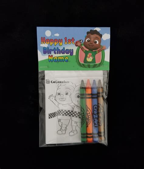 Cocomelon Cody Mini Coloring Pages And Crayons Birthday Party Etsy