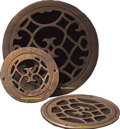 View our selection and order online! Decorative Renaissance Themed Round Return Grills - Bronze