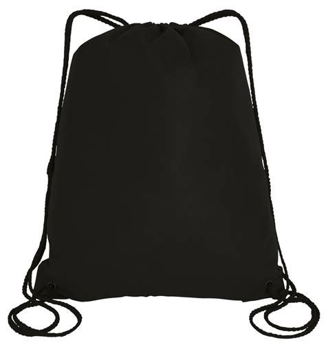 Large Drawstring Backpack Gym Sack Bag Foldable Cinch Bag Sport Travel Shopping Black