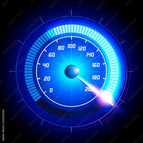 Vector Illustration Car Speedometer Dashboard Icon Speed Meter Fast