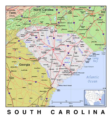 Printable Map Of South Carolina