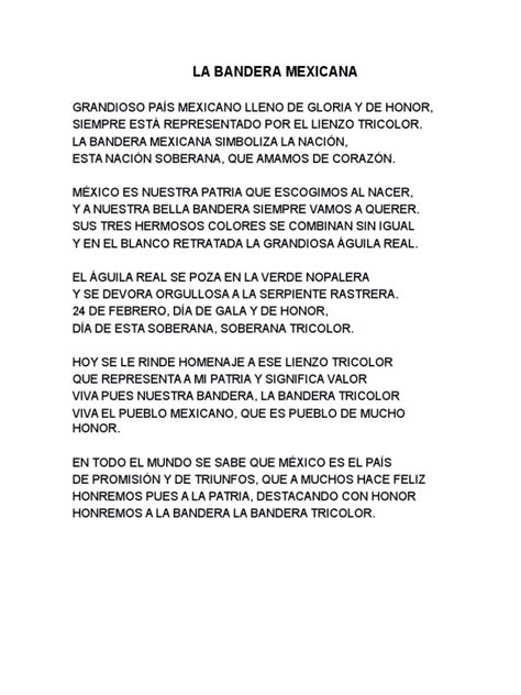 Poesias A La Bandera México Los Símbolos