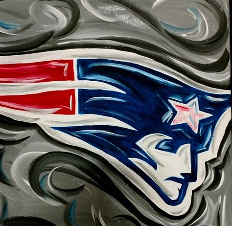 New England Ne Patriots Abstract Painting Art Football Abstract Art