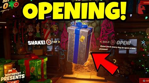 Opening First Winterfest Present In Fortnite Chapter 4 Free Skins