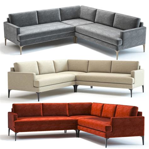Enjoy free shipping with your order! 3D West Elm Andes L-Shaped Sofa | CGTrader