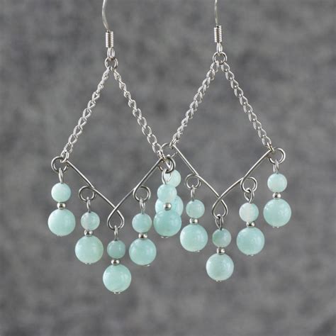 Turquoise Dangling Chandelier Earrings Bridesmaids Gifts Free Etsy