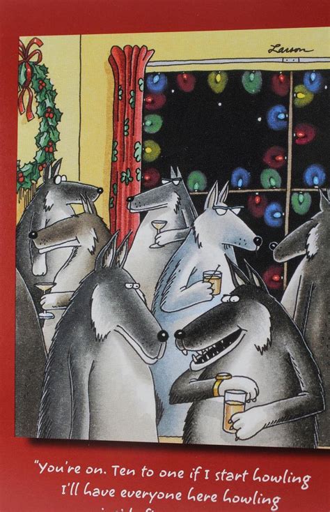 The Far Side Gary Larson Wolf At A Party Greeting Cards Christmas