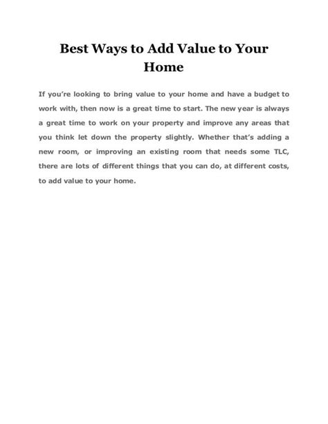 Best Ways To Add Value To Your Home