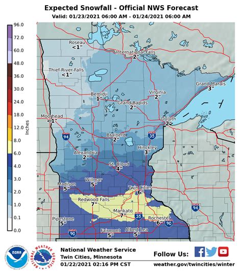 Snow Moves In Saturday Heaviest Totals Across Southern Minnesota