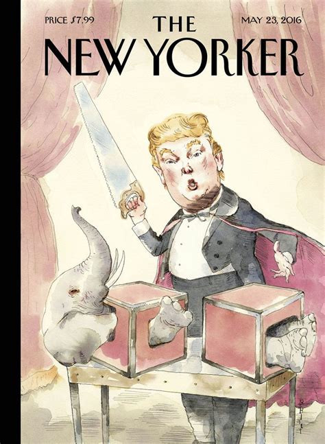 The new yorker's predictability resides only in its quality, its attention to accuracy, and the depth of its reporting. New Yorker Trump cover cleaving elephant - Business Insider