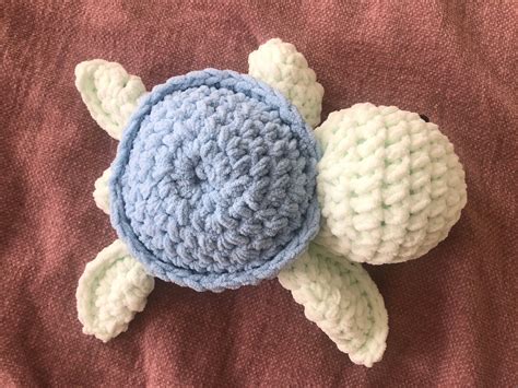Large Amigurumi Crochet Turtle Handmade From Super Soft Etsy