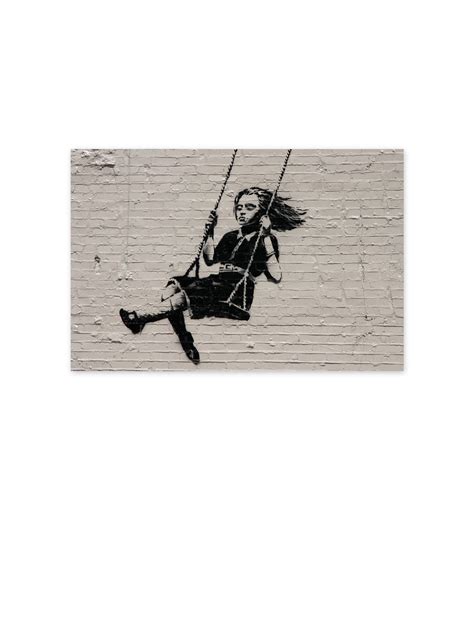 Banksy Poster Wall Art Little Girl On A Swing Graffiti Home Etsy
