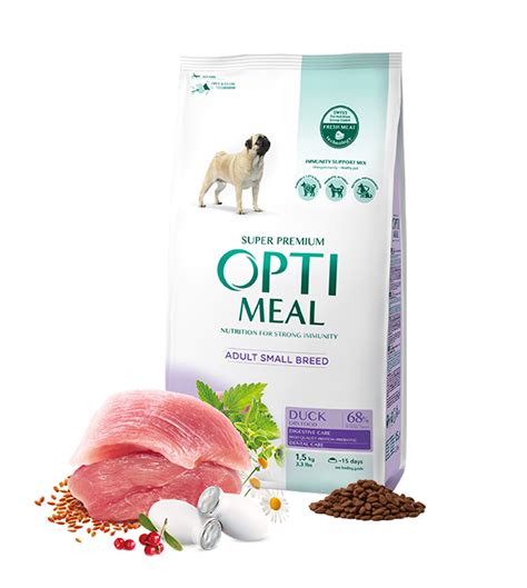 Opti Meal Dog Mini Adult With Duck Пълноценна суха храна с патешко за
