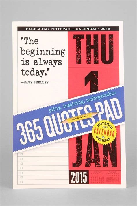 Urban Outfitters 365 Quotes Pad Page A Day 2015 Notepad Calendar