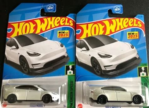 Hot Wheels Tesla Model Y White New For 2023 Lot Of 2 999 Picclick