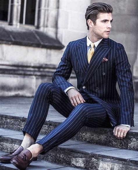 Men Suits Pinstripe Suit Suits For Men Blue Men Suit Blue Pin Stripe Suit Double Breasted Suits