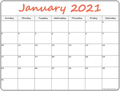 January 2021 editable calendar with holidays. January 2021 blank calendar collection.