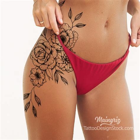 Sexy Roses Linework Tattoo Design Tattoodesignstock