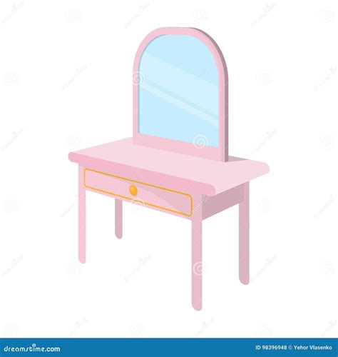 Dressing Table With Mirror Furniture And Interior Single Icon In