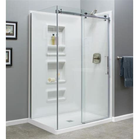 Style Selections Tao 72 In H X 34 In W Clear Shower Glass Panel In The