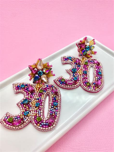 Milestone Birthday Beaded Earrings Birthday Gift For Her Etsy