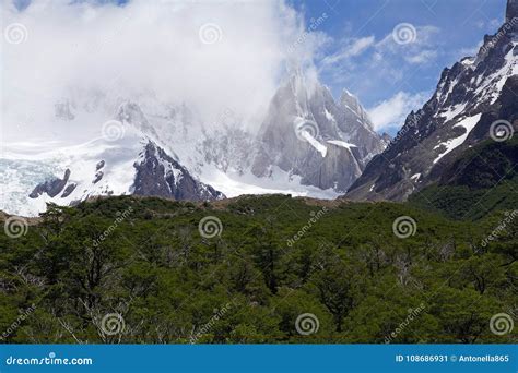 Cerro Torre Group At The Los Glaciares National Park Argentina Stock
