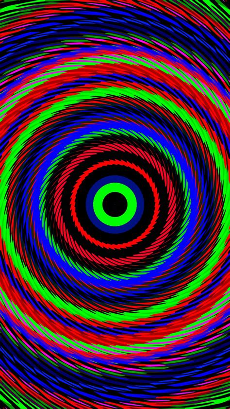 Download Wallpaper 1080x1920 Circles Optical Illusion Colorful