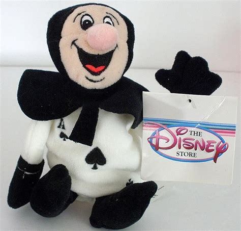Disney Store Alice In Wonderland Ace Of Spades Bean Bag Doll New