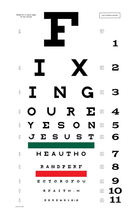 Faithwalkers East Eye Test Chart Eye Exam Chart Eye Chart
