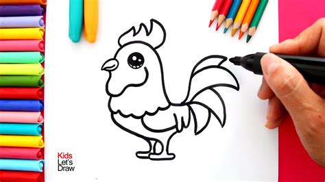 Cómo Dibujar Y Pintar Un Gallo Fácil How To Draw A Cute Rooster Youtube