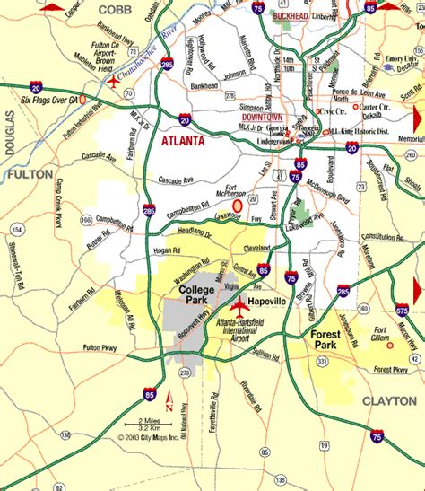 Map Of Atlanta Highways Tourist Map Of English