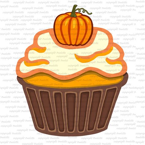 Trudette Pumpkin Cupcake Clipart