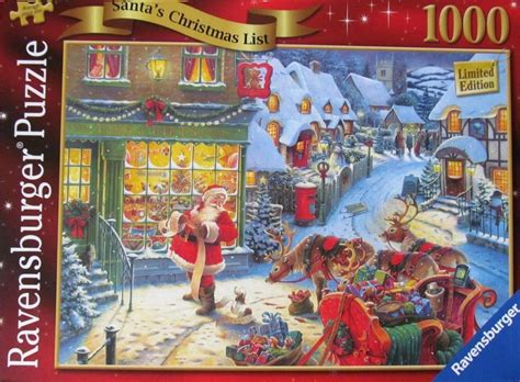Ravensburger christmas limited edition and christmas 1000 piece puzzle lot of 2. RAVENSBURGER - 1000 PIECE JIGSAW - SANTAS CHRISTMAS LIST