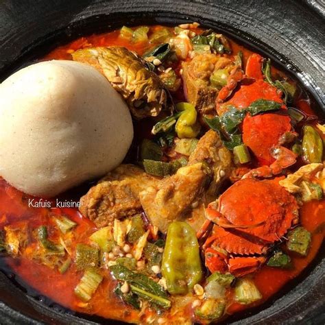 Banku And Okro Soup African Food West African Food Ghanaian Food