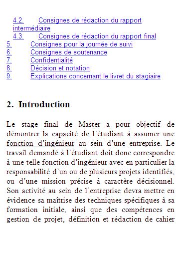 Rapport De Stage Master Exemple