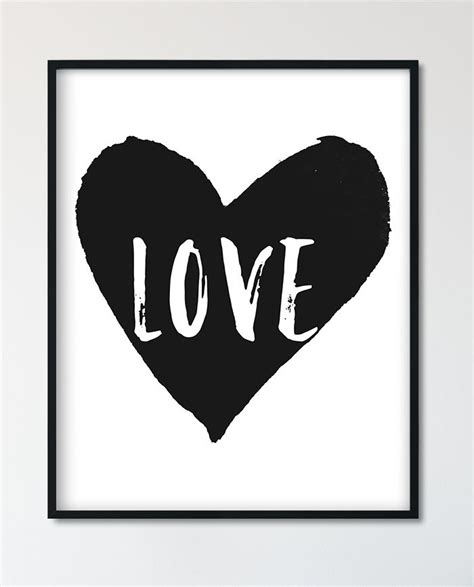 #tvb #black heart white soul. FREE printable art black and white watercolor heart love ...
