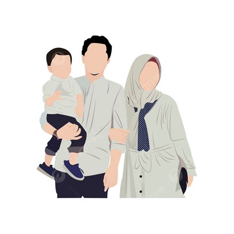 Gambar Ilustrasi Pasangan Keluarga Muslim Png Keluarga Muslim