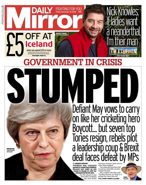 Firm usurps daily mirror owner to become frontrunner, say sources. Daily Mirror front pages 2018 - #tomorrowspaperstoday ...