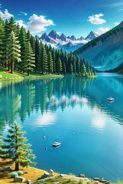 Premium Ai Image Beautiful Lake Landscape Scenery 4k 8k Is Free Hd